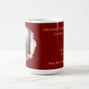 Grandma' Best Cat Mum Photo Name Red Coffee Mug