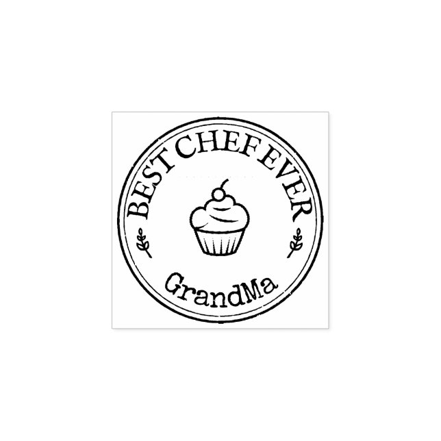 GrandMa Best Chef ever - Custom Bakery Logo Rubber Stamp (Imprint)