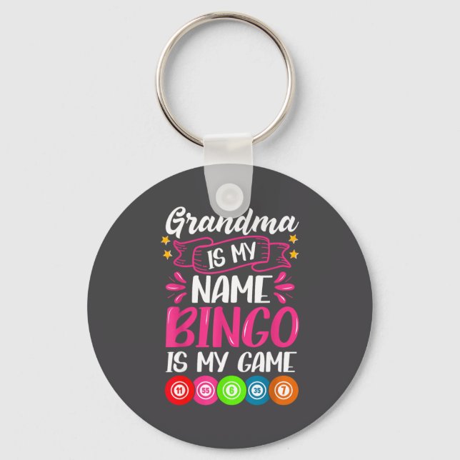 Grandma Bingo Player Funny Bingo Quote Design  Key Ring (Front)