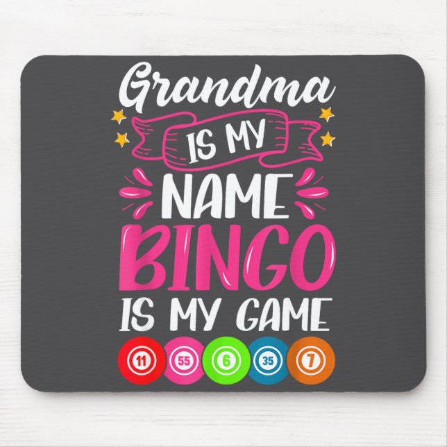 Grandma Bingo Player Funny Bingo Quote Design  Mouse Mat (Front)