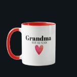 Grandma Birth Announcement Mug<br><div class="desc">Grandma Est. 20XX. This cute design is the perfect way to announce your pregnancy to a brand new grandmother, grandma, gamma, nana, granny, etc. Great Mother's Day gift for any grandparent to be. Whether it's a boy, it's a girl, it's twins, it's triplets, or it's just one bundle of joy....</div>