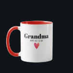 Grandma Birth Announcement Mug<br><div class="desc">Grandma Est. 20XX. This cute design is the perfect way to announce your pregnancy to a brand new grandmother, grandma, gamma, nana, granny, etc. Great Mother's Day gift for any grandparent to be. Whether it's a boy, it's a girl, it's twins, it's triplets, or it's just one bundle of joy....</div>