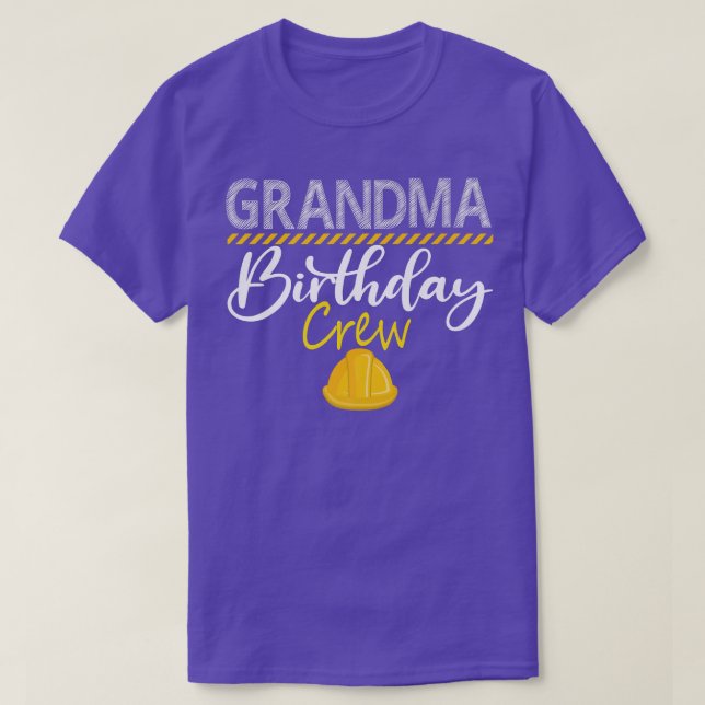 Grandma Birthday Crew Construction Hat Birthday Pa T-Shirt (Design Front)