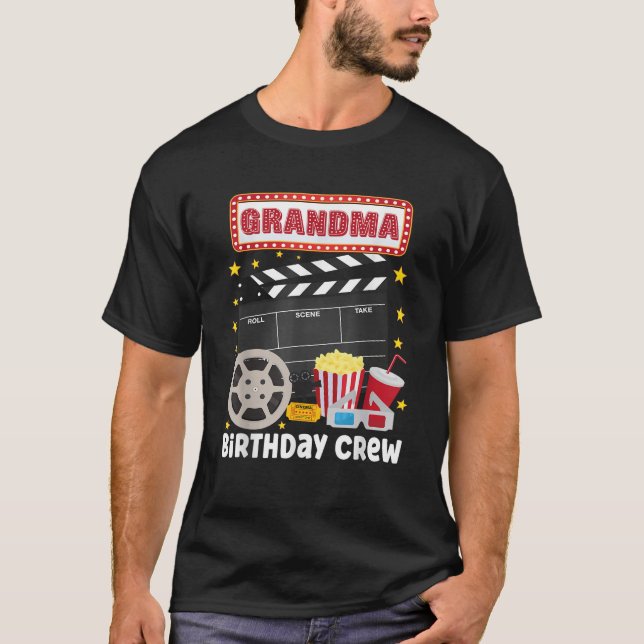 Grandma Birthday Crew Movie Night Theme Matching P T-Shirt (Front)
