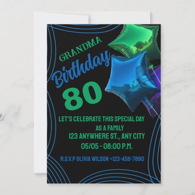 GRANDMA Birthday invitation (Front)