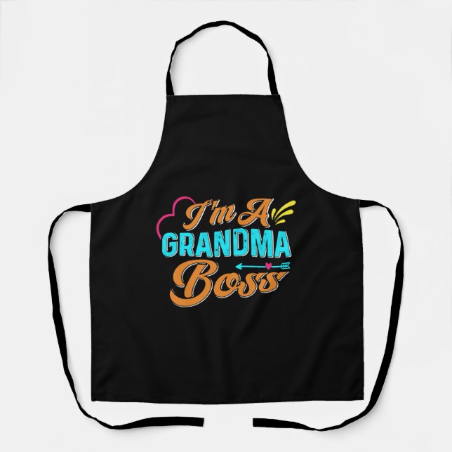 Grandma Boss Granny Super Grandma Apron (Front)