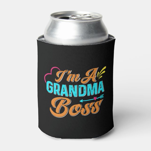 Grandma Boss Granny Super Grandma Can Cooler (Can Front)