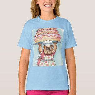 Grandma Bulldog and a Huge Cake by Natasha Us T-Shirt