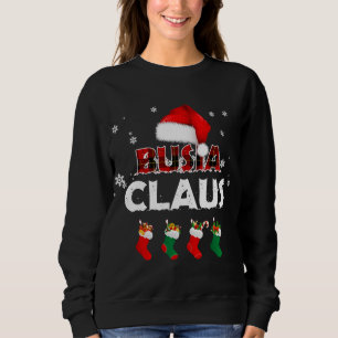 Grandma Busia Claus Santa Hat Funny Christmas Paja Sweatshirt