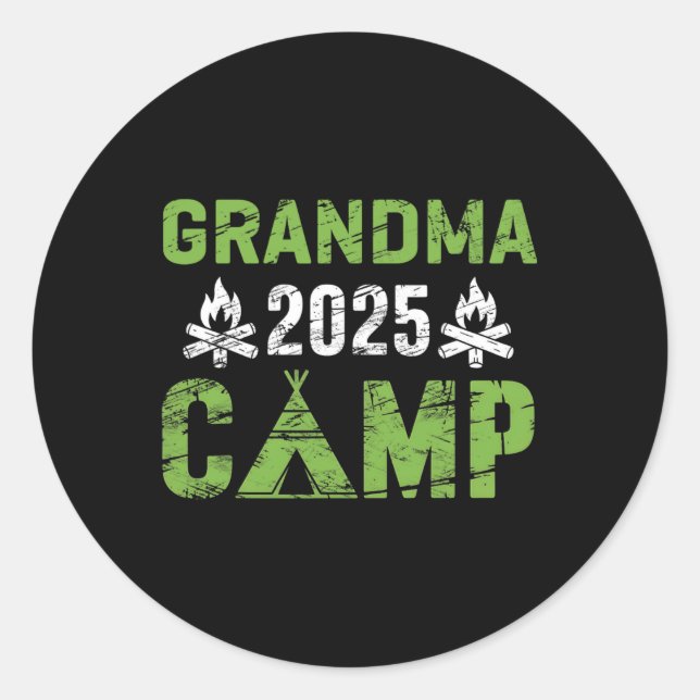 Grandma Camp 2025 Family Vacation Summer Camping C Classic Round Sticker (Front)