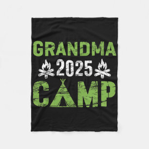 Grandma Camp 2025 Family Vacation Summer Camping C Fleece Blanket