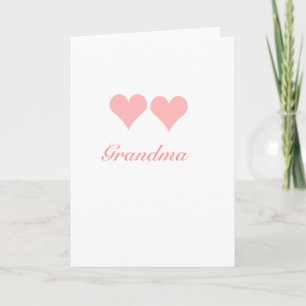Grandma  card with pink hearts