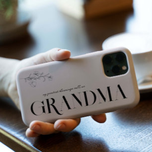 Grandma Chic Boho Lettering & Floral iPhone 15 Pro Case