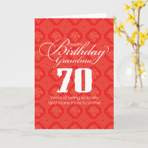 Grandma Chinese "Longevity" 70th Birthday Card