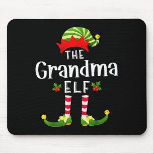 Grandma Christmas Elf Matching Pajama X-mas Party Mouse Mat
