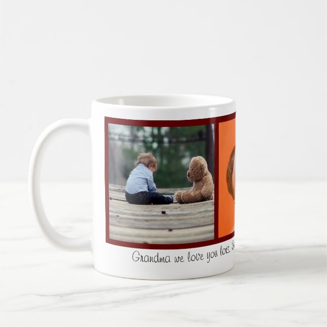 Grandma Christmas family Instagram Photo Template Coffee Mug (Left)