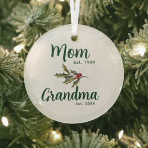 Grandma Christmas Holidays Keepsake Glass Tree Decoration