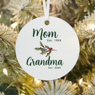Grandma Christmas Keepsake Photo Metal Tree Decoration