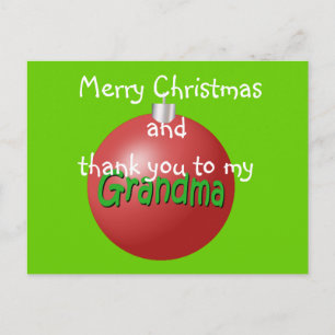 Grandma Christmas ornament postcard