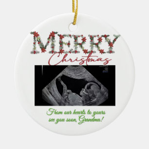 Grandma Christmas Ornament With a Baby Sonogram 