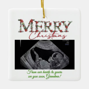 Grandma Christmas Ornament With a Baby Sonogram 