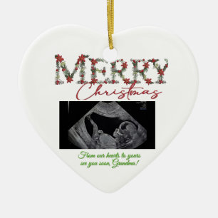 Grandma Christmas Ornament With a Baby Sonogram 