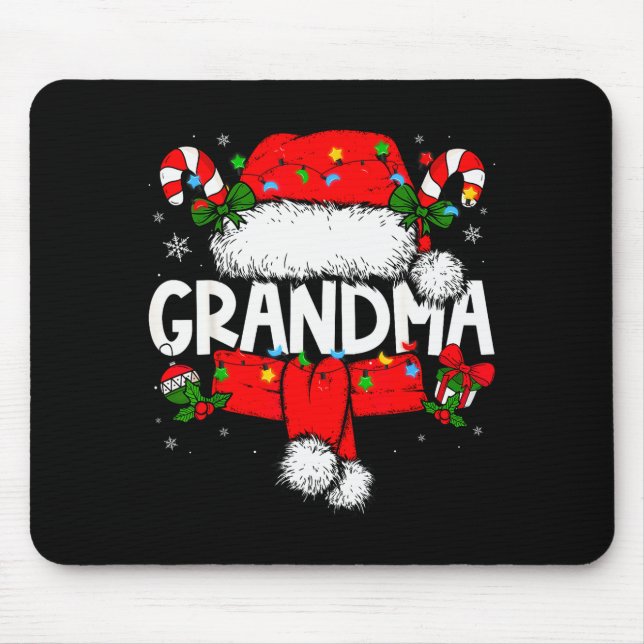Grandma Christmas Pajama Santa Claus Family Matchi Mouse Mat (Front)