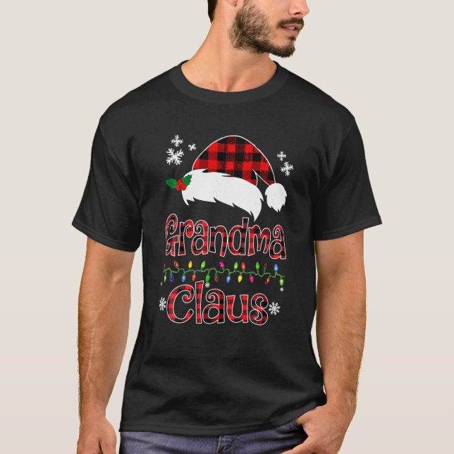 Grandma Christmas Santa Claus Red plaid Shirt Gran (Front)