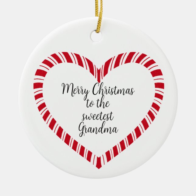 Grandma Christmas Tree Sweetest  Ceramic Tree Decoration (Front)