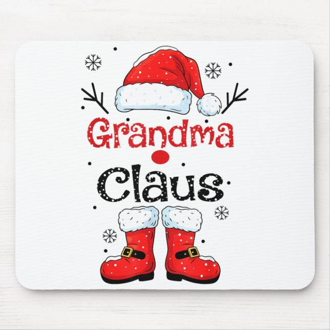 Grandma Claus Christmas Costume Pajama Family Matc Mouse Mat (Front)