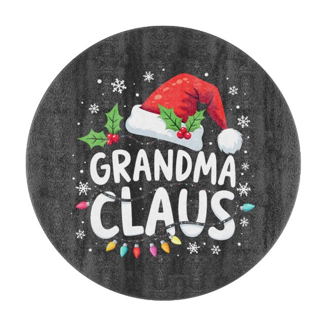 Grandma Claus Christmas Family Union Outfit  Cutting Board (Front)