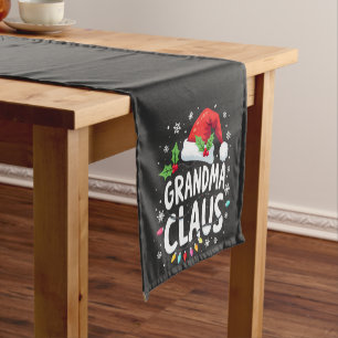 Grandma Claus Christmas Family Union Outfit Short Table Runner