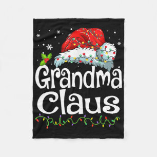 Grandma Claus Christmas Lights Family Matching Paj Fleece Blanket