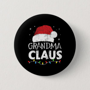 Grandma Claus Christmas Lights Matching Family Xma 6 Cm Round Badge