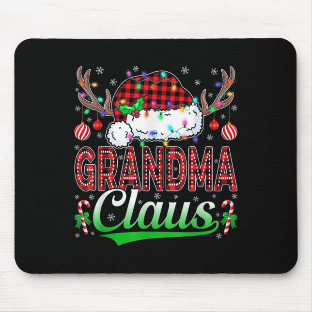 Grandma Claus Christmas Lights Matching Family Xma Mouse Mat (Front)