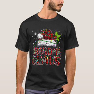 Grandma claus christmas lights matching family xma T-Shirt