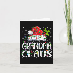 Grandma Claus Christmas Lights Pajama Family Match Card