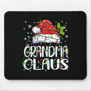 Grandma Claus Christmas Lights Pajama Family Match Mouse Mat