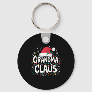 Grandma Claus Christmas Lights Santa Family Matchi Key Ring