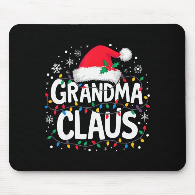 Grandma Claus Christmas Lights Santa Family Matchi Mouse Mat (Front)