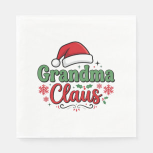 Grandma Claus Christmas Santa Hat Napkin