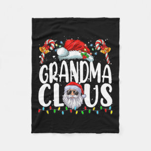 Grandma Claus Christmas Santa Matching Family Xmas Fleece Blanket