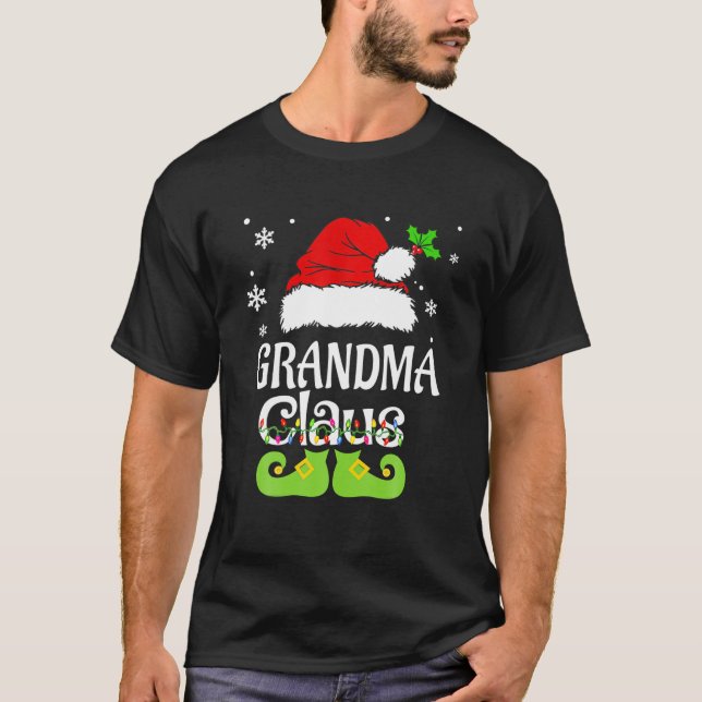 Grandma Claus , Family Matching Grandma Claus Paja T-Shirt (Front)