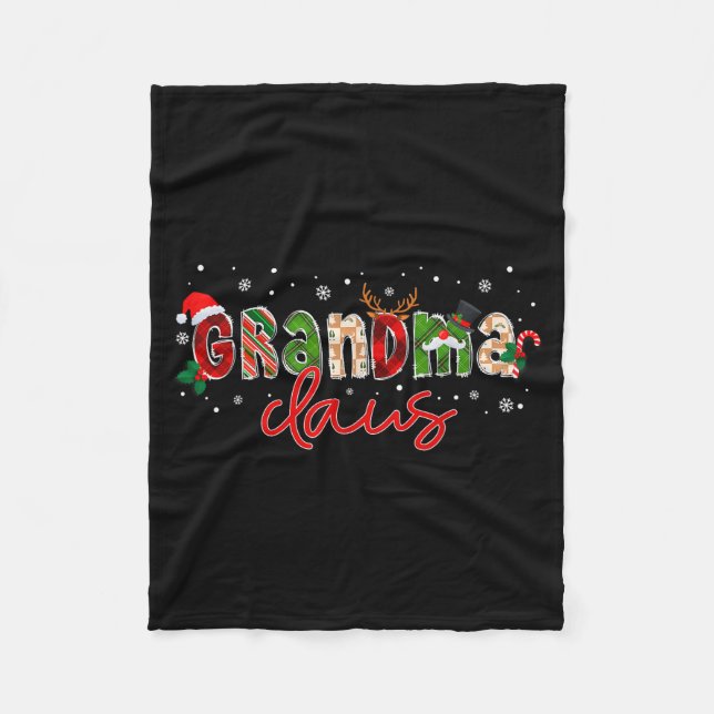 Grandma Claus Santa Claus Family Matching Christma Fleece Blanket (Front)
