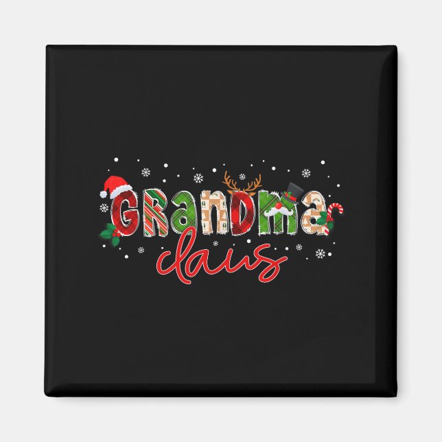 Grandma Claus Santa Claus Family Matching Christma Magnet (Front)
