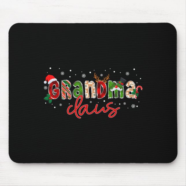 Grandma Claus Santa Claus Family Matching Christma Mouse Mat (Front)