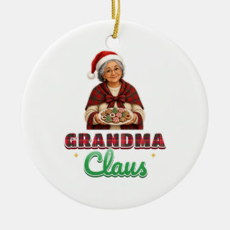 Grandma Claus Tartan Christmas Ornament