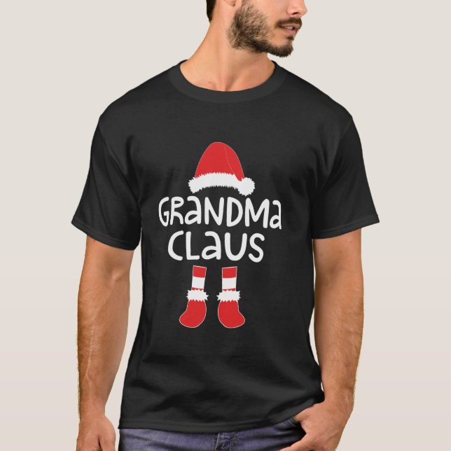 Grandma Claus Women Matching Grandma Christmas  T-Shirt (Front)