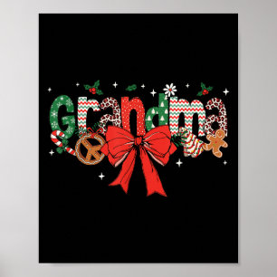 Grandma Coquette Bow Christmas Merry Xmas Family M Poster