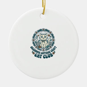 Grandma Cottage Craft Cat Pet Lover Shirt Art - Gr Ceramic Tree Decoration